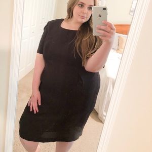 LBD Plus Size Black Midi Dress